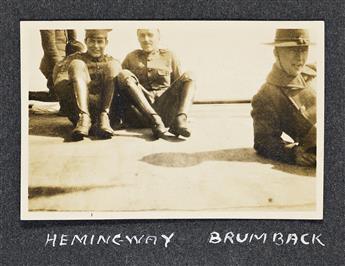 Hemingway, Ernest (1899-1961) WWI Photo Album Documenting his Volunteer Service in the Ambulance Corps.